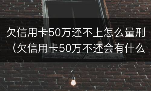 欠信用卡50万还不上怎么量刑（欠信用卡50万不还会有什么样后果）