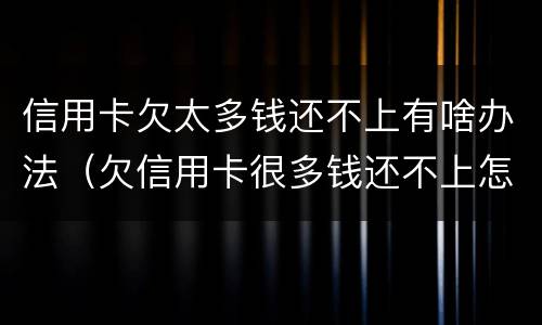 信用卡欠太多钱还不上有啥办法（欠信用卡很多钱还不上怎么办）