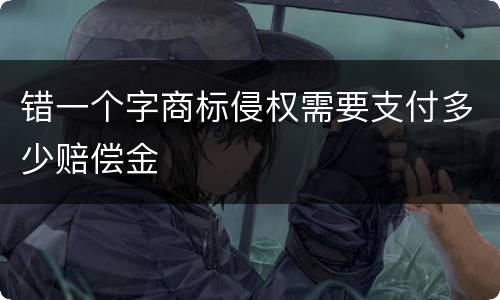 错一个字商标侵权需要支付多少赔偿金