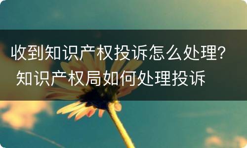 收到知识产权投诉怎么处理？ 知识产权局如何处理投诉