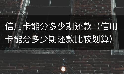 信用卡能分多少期还款（信用卡能分多少期还款比较划算）