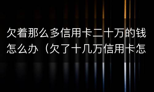 欠着那么多信用卡二十万的钱怎么办（欠了十几万信用卡怎么办）