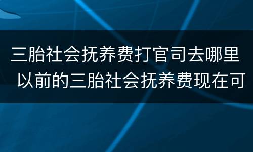 三胎社会抚养费打官司去哪里 以前的三胎社会抚养费现在可以追究吗
