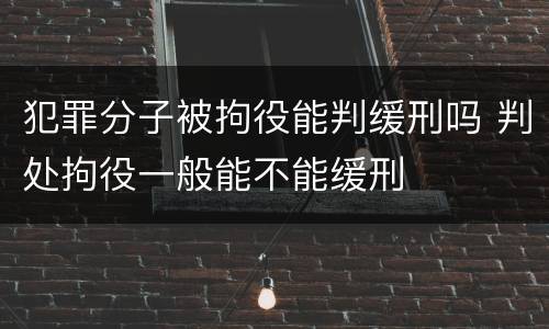 犯罪分子被拘役能判缓刑吗 判处拘役一般能不能缓刑