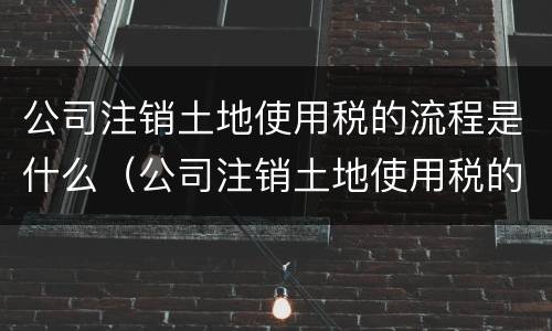 公司注销土地使用税的流程是什么（公司注销土地使用税的流程是什么意思）