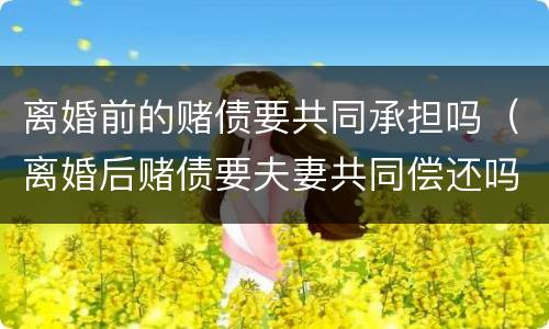 离婚前的赌债要共同承担吗（离婚后赌债要夫妻共同偿还吗）