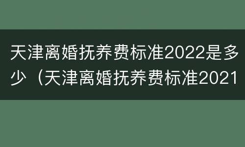 天津离婚抚养费标准2022是多少（天津离婚抚养费标准2021）