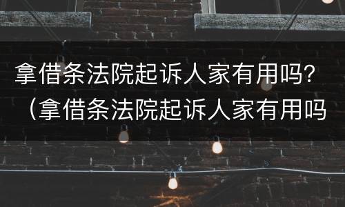 拿借条法院起诉人家有用吗？（拿借条法院起诉人家有用吗知乎）