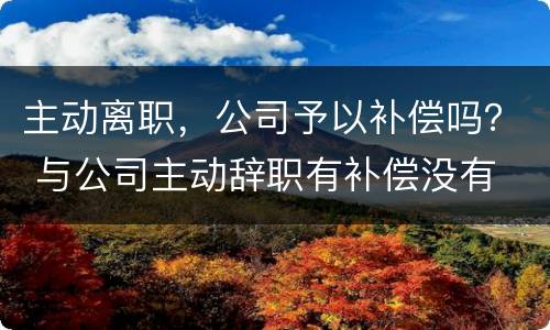 主动离职，公司予以补偿吗？ 与公司主动辞职有补偿没有