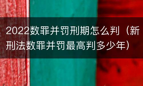 2022数罪并罚刑期怎么判（新刑法数罪并罚最高判多少年）