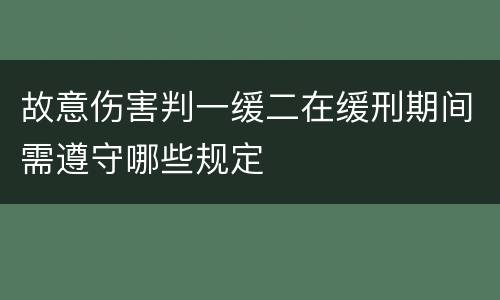 故意伤害判一缓二在缓刑期间需遵守哪些规定