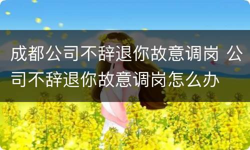 成都公司不辞退你故意调岗 公司不辞退你故意调岗怎么办