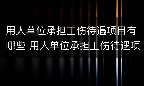 用人单位承担工伤待遇项目有哪些 用人单位承担工伤待遇项目有哪些内容