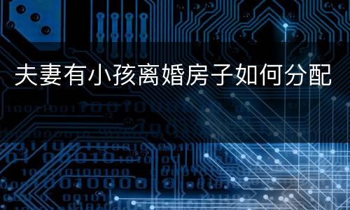 夫妻有小孩离婚房子如何分配