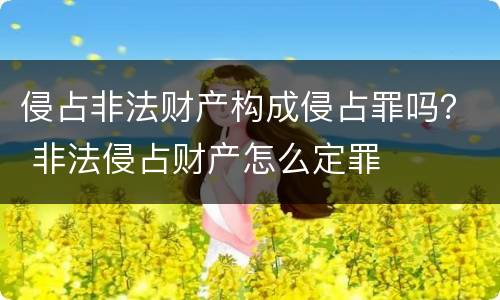 侵占非法财产构成侵占罪吗？ 非法侵占财产怎么定罪