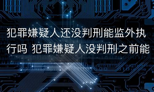 犯罪嫌疑人还没判刑能监外执行吗 犯罪嫌疑人没判刑之前能探视吗