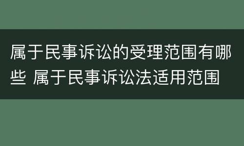 属于民事诉讼的受理范围有哪些 属于民事诉讼法适用范围