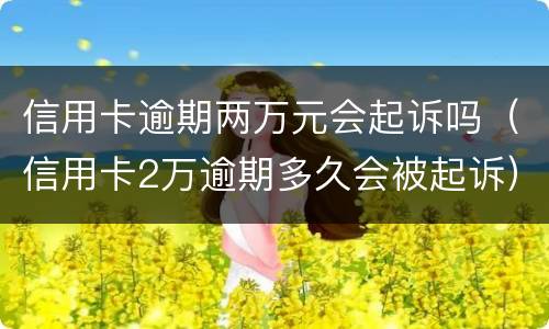 信用卡逾期两万元会起诉吗（信用卡2万逾期多久会被起诉）