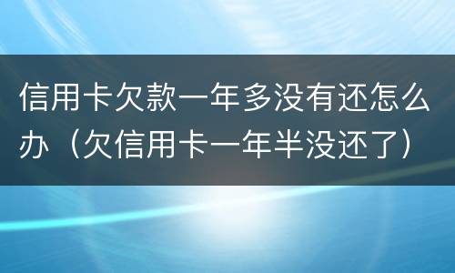 信用卡欠款一年多没有还怎么办（欠信用卡一年半没还了）