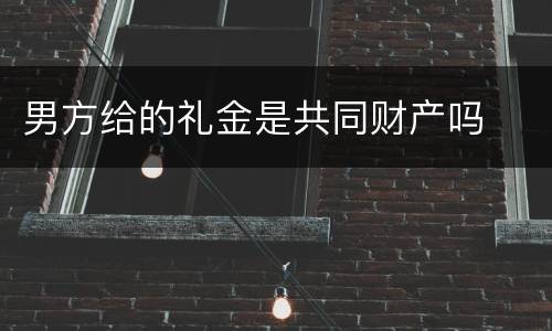 男方给的礼金是共同财产吗
