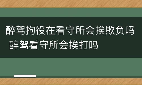 醉驾拘役在看守所会挨欺负吗 醉驾看守所会挨打吗