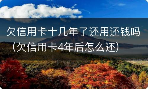 欠信用卡十几年了还用还钱吗（欠信用卡4年后怎么还）