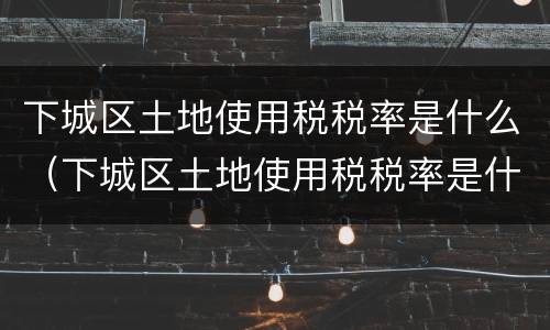 下城区土地使用税税率是什么（下城区土地使用税税率是什么标准）