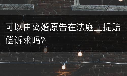 可以由离婚原告在法庭上提赔偿诉求吗？