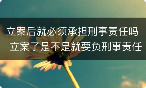 立案后就必须承担刑事责任吗 立案了是不是就要负刑事责任
