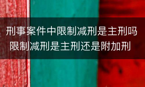 刑事案件中限制减刑是主刑吗 限制减刑是主刑还是附加刑