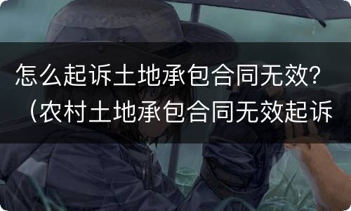 怎么起诉土地承包合同无效？（农村土地承包合同无效起诉状）