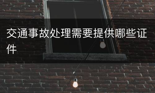 交通事故处理需要提供哪些证件