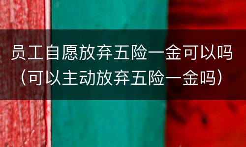 员工自愿放弃五险一金可以吗（可以主动放弃五险一金吗）
