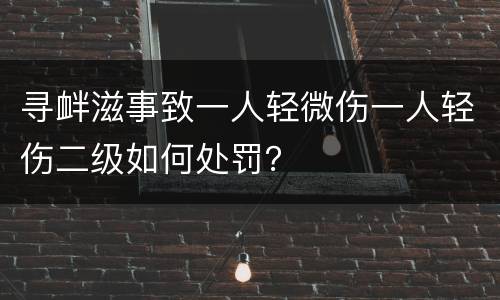 寻衅滋事致一人轻微伤一人轻伤二级如何处罚？