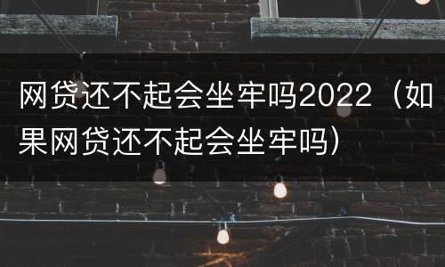 网贷还不起会坐牢吗2022（如果网贷还不起会坐牢吗）