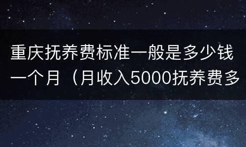重庆抚养费标准一般是多少钱一个月（月收入5000抚养费多少）