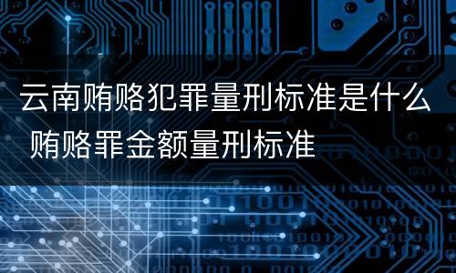 云南贿赂犯罪量刑标准是什么 贿赂罪金额量刑标准