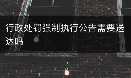 行政处罚强制执行公告需要送达吗