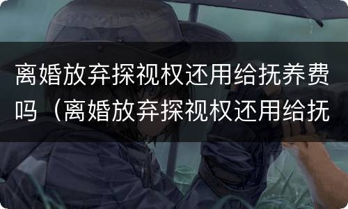 离婚放弃探视权还用给抚养费吗（离婚放弃探视权还用给抚养费吗知乎）