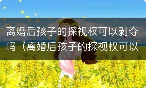 离婚后孩子的探视权可以剥夺吗（离婚后孩子的探视权可以剥夺吗怎么办）
