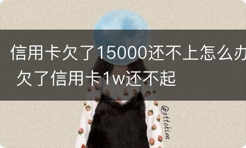 信用卡欠了15000还不上怎么办 欠了信用卡1w还不起