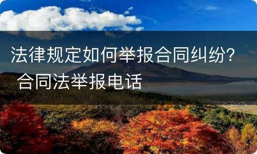 法律规定如何举报合同纠纷？ 合同法举报电话
