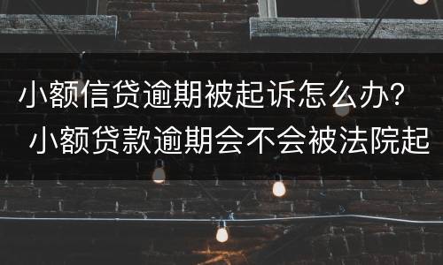 小额信贷逾期被起诉怎么办？ 小额贷款逾期会不会被法院起诉