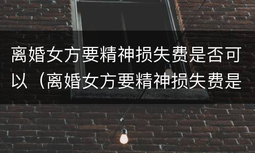 离婚女方要精神损失费是否可以（离婚女方要精神损失费是否可以起诉男方）