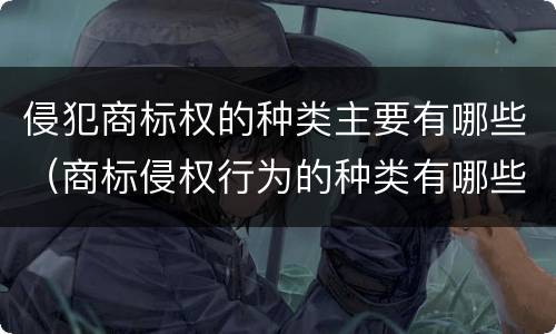 侵犯商标权的种类主要有哪些（商标侵权行为的种类有哪些）