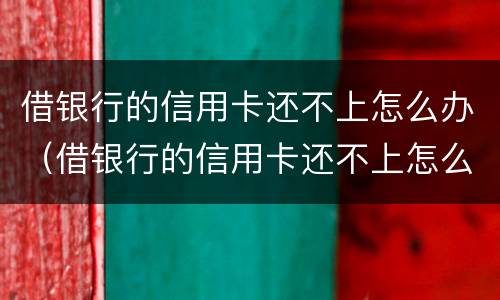 借银行的信用卡还不上怎么办（借银行的信用卡还不上怎么办呢）