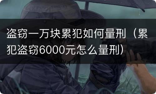 盗窃一万块累犯如何量刑（累犯盗窃6000元怎么量刑）
