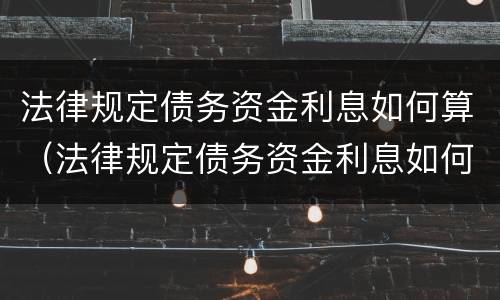 法律规定债务资金利息如何算（法律规定债务资金利息如何算出来的）