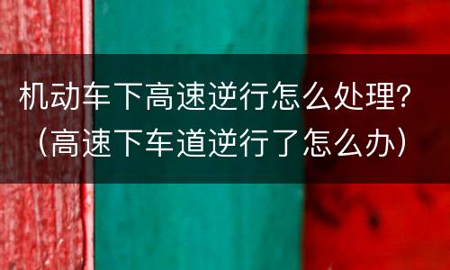 机动车下高速逆行怎么处理？（高速下车道逆行了怎么办）