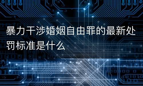 暴力干涉婚姻自由罪的最新处罚标准是什么
